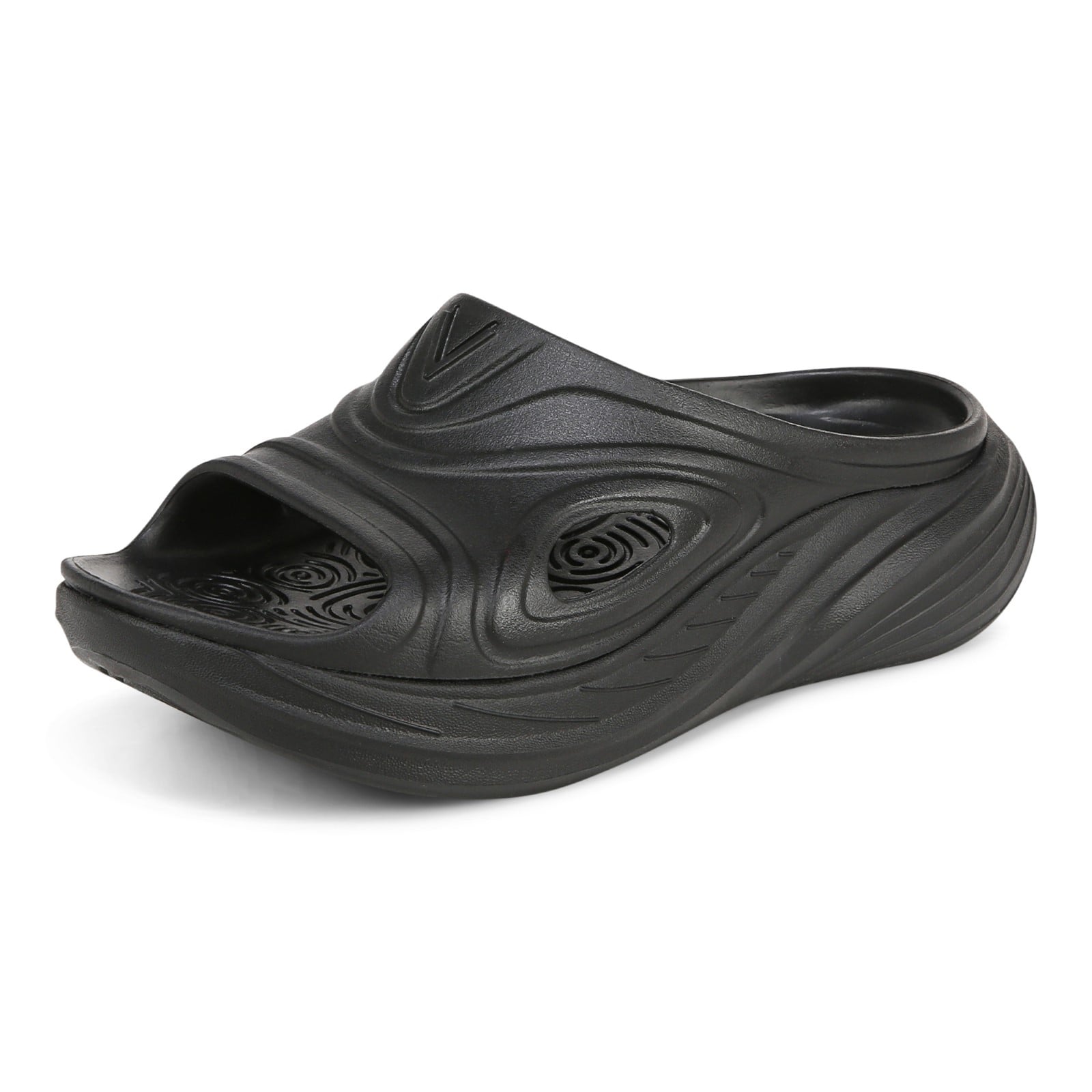 Vionic Cove Rx unisex Slide Sandal - Black - Left angle