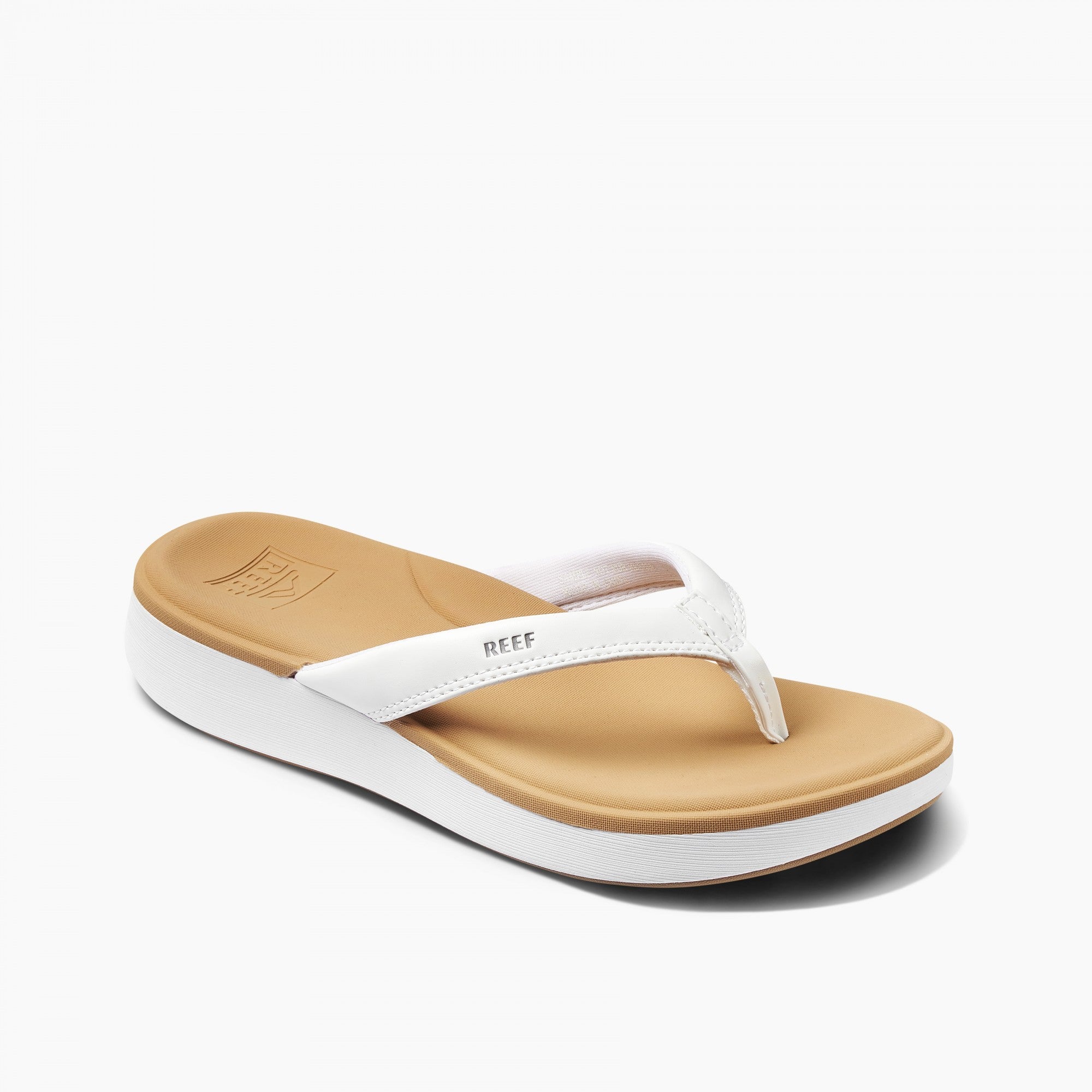 Reef Cushion Cloud Women's Comfort Sandals in White/tan