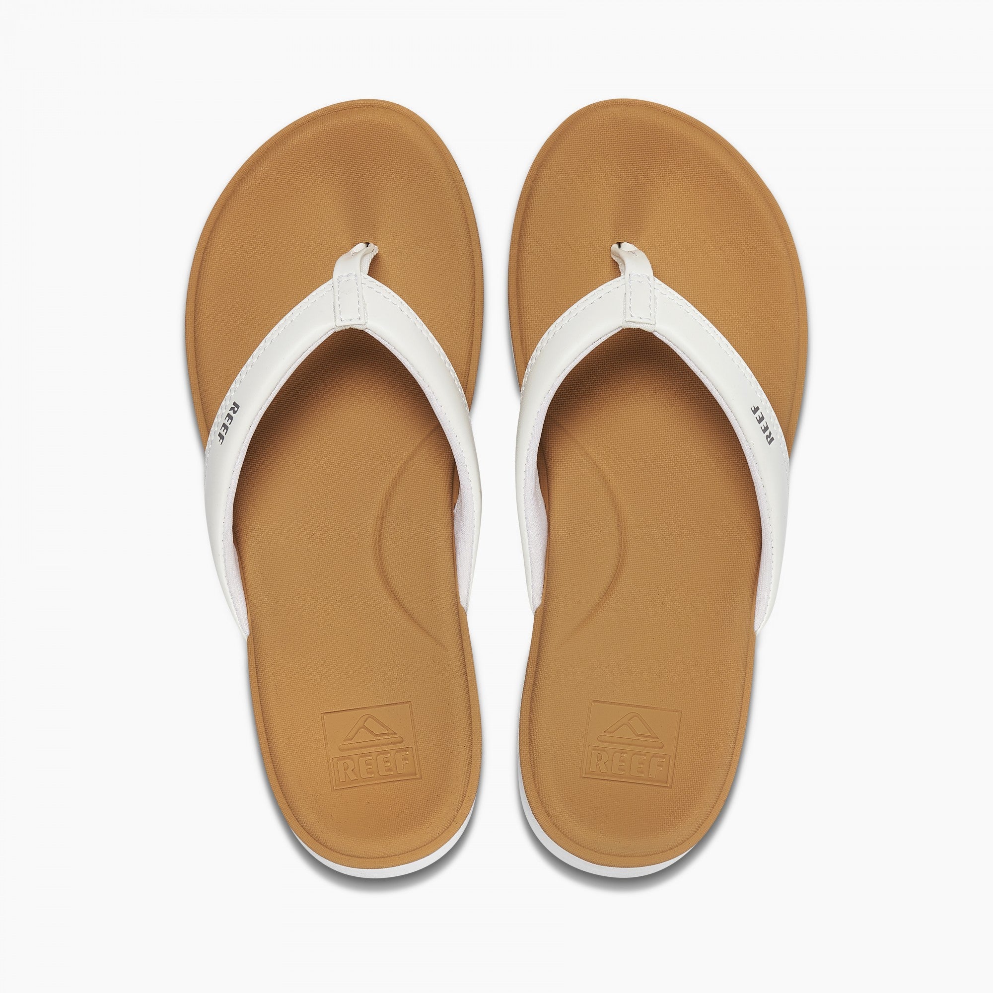 Reef Cushion Cloud Women\'s Comfort Sandals - White/tan - Top