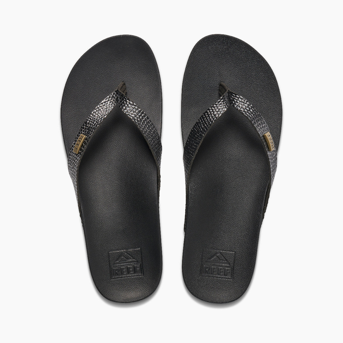 Reef Cushion Court Women's Sandals - Black Sassy - Top