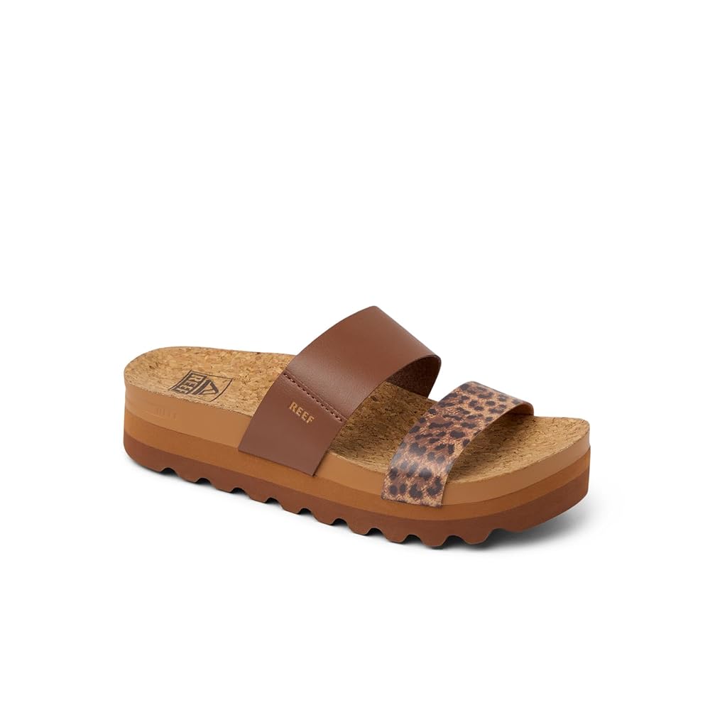 Reef Cushion Vista Hi Women's Comfort Platform Sandals in Chocolate/tan Braid