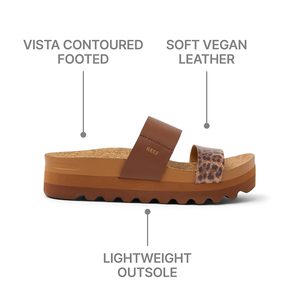 Reef Cushion Vista Hi Women's Comfort Platform Sandals - Chocolate/tan Braid