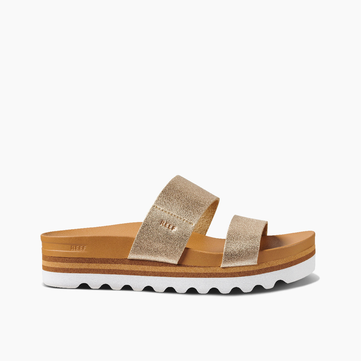 Reef Cushion Vista Hi Women\'s Slide Sandals - Champagne - Side