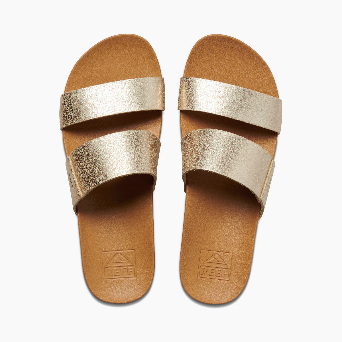 Reef Cushion Vista Hi Women\'s Slide Sandals - Champagne - Top