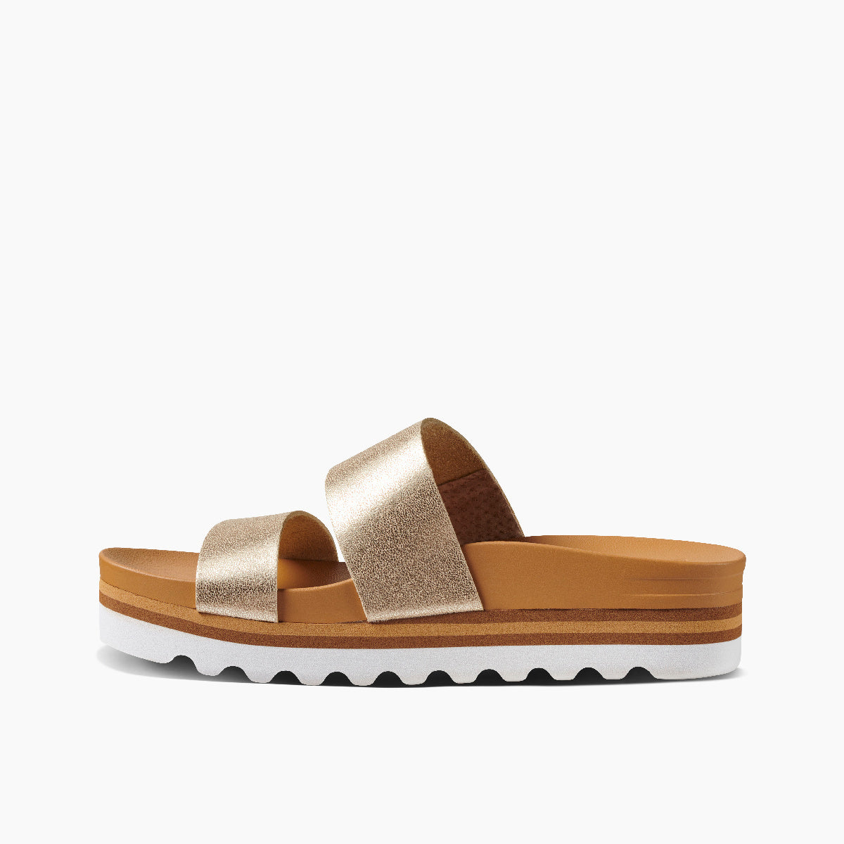 Reef Cushion Vista Hi Women\'s Slide Sandals - Champagne - Left Side