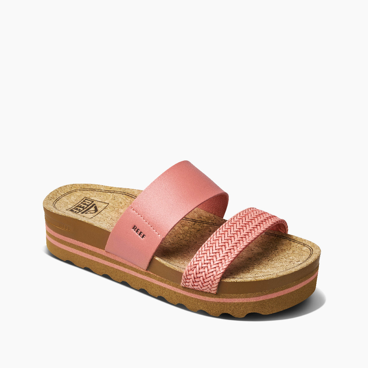 Reef Cushion Vista Hi Women\'s Slide Sandals - Rose - Angle