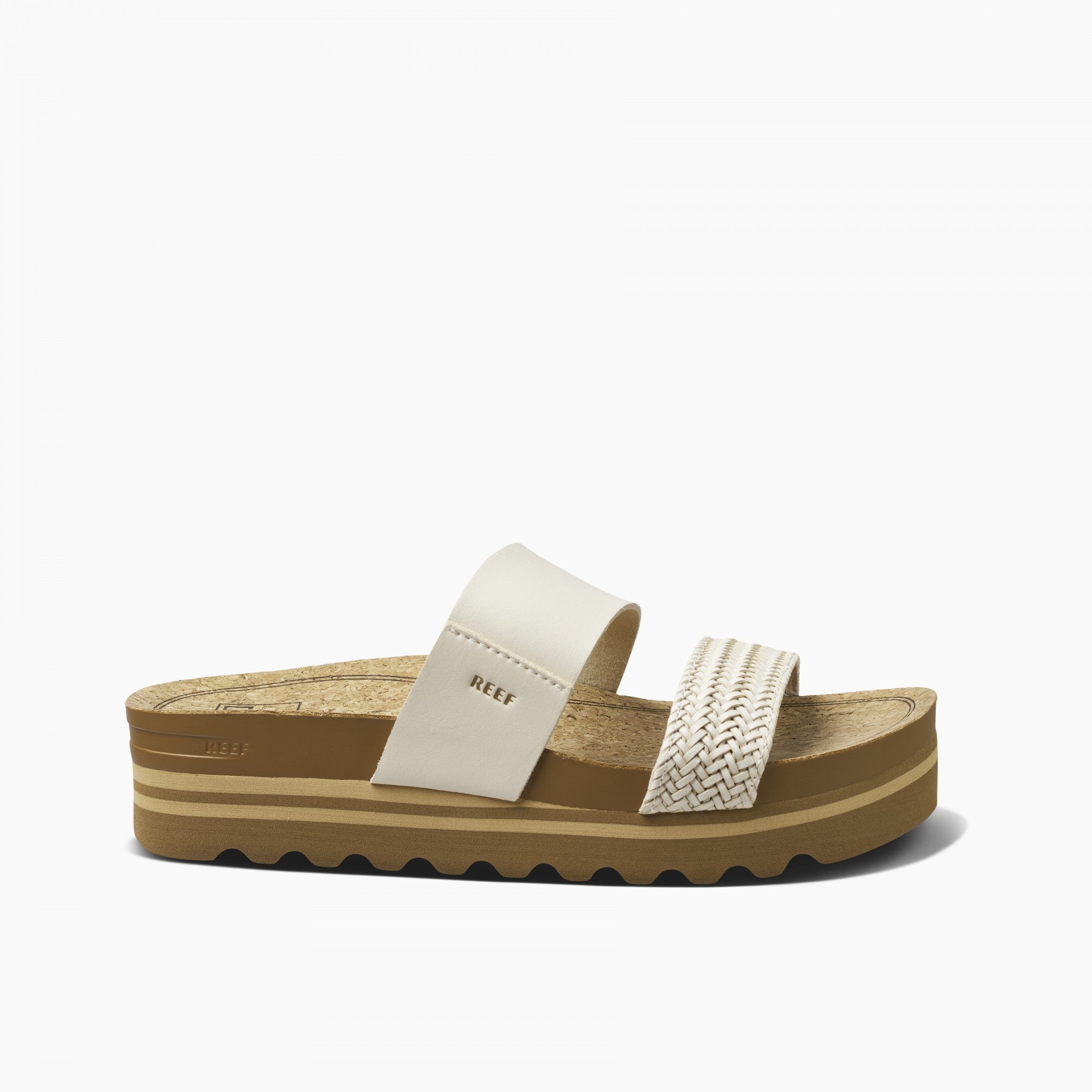 Reef Cushion Vista Hi Women\'s Slide Sandals - Vintage - Side