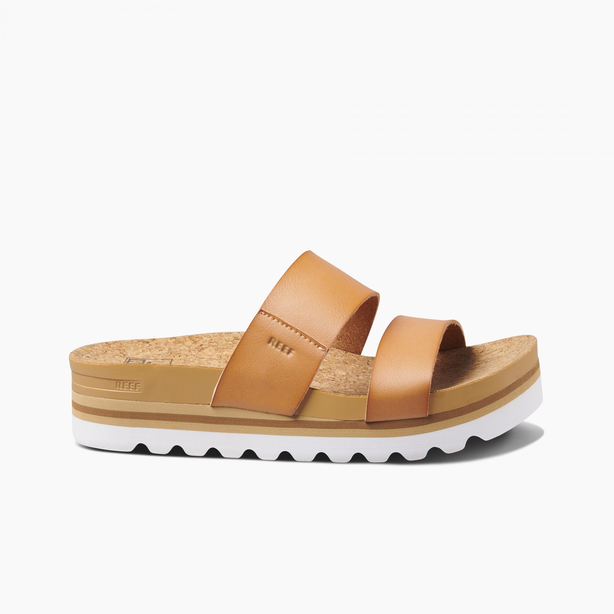 Reef Cushion Vista Hi Women\'s Slide Sandals - Natural - Side