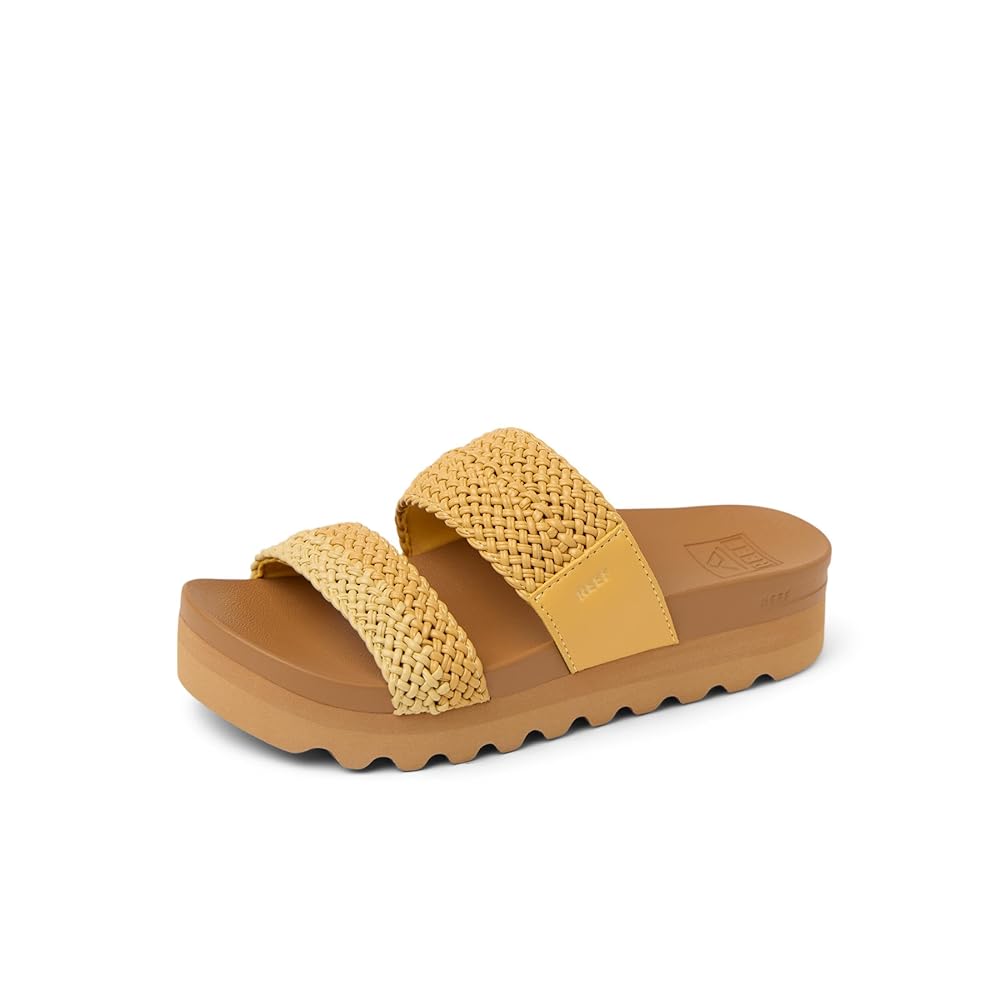 Reef Cushion Vista Hi Women's Comfort Platform Sandals - Yellow Duo Braid