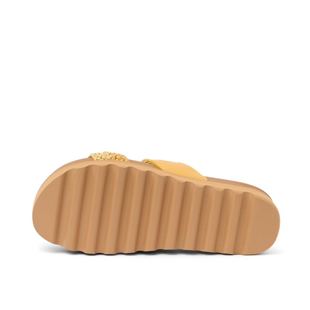 Reef Cushion Vista Hi Women's Comfort Platform Sandals - Yellow Duo Braid