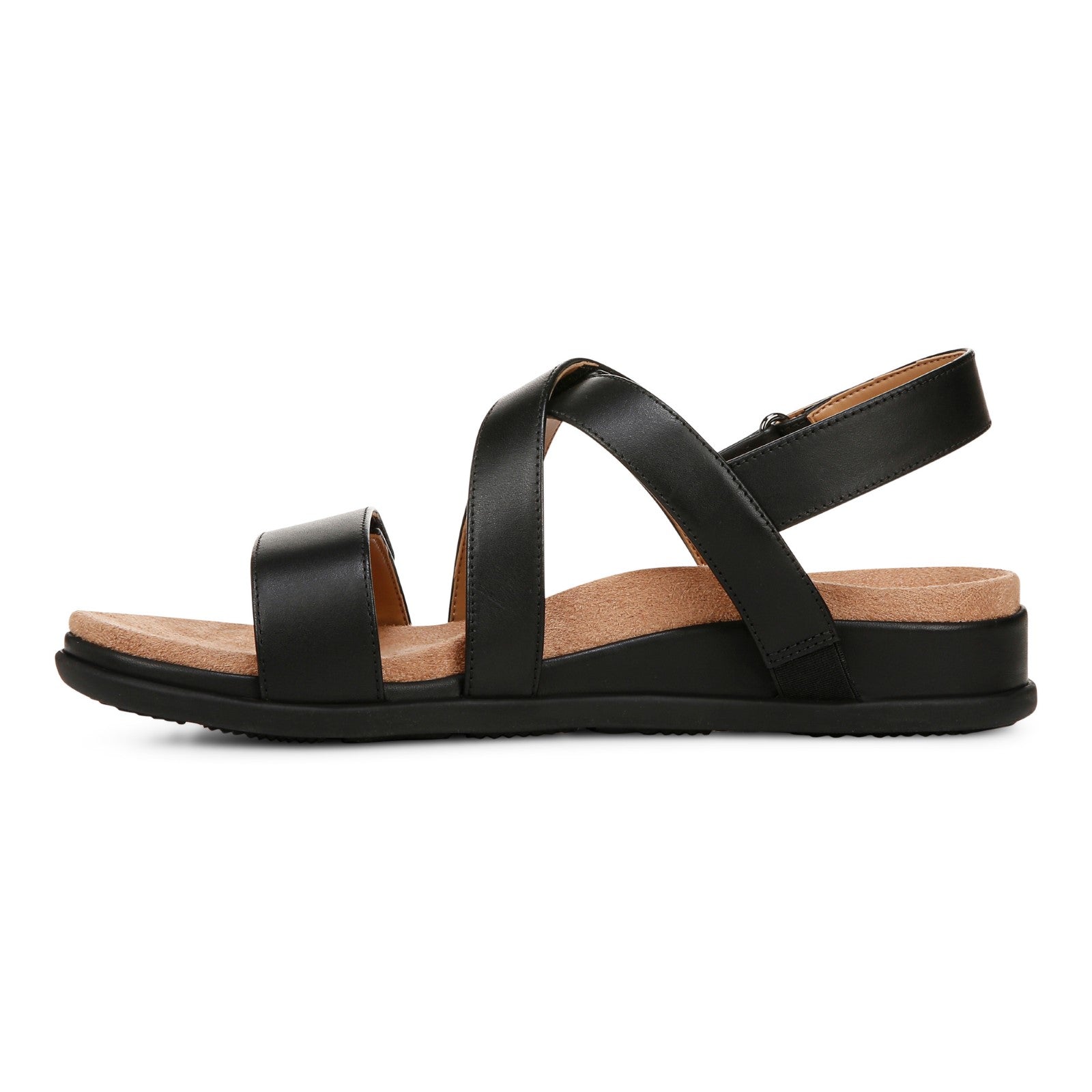 Vionic Cypress Womens Strappy Sandal Sandals - Black Leather - Left Side