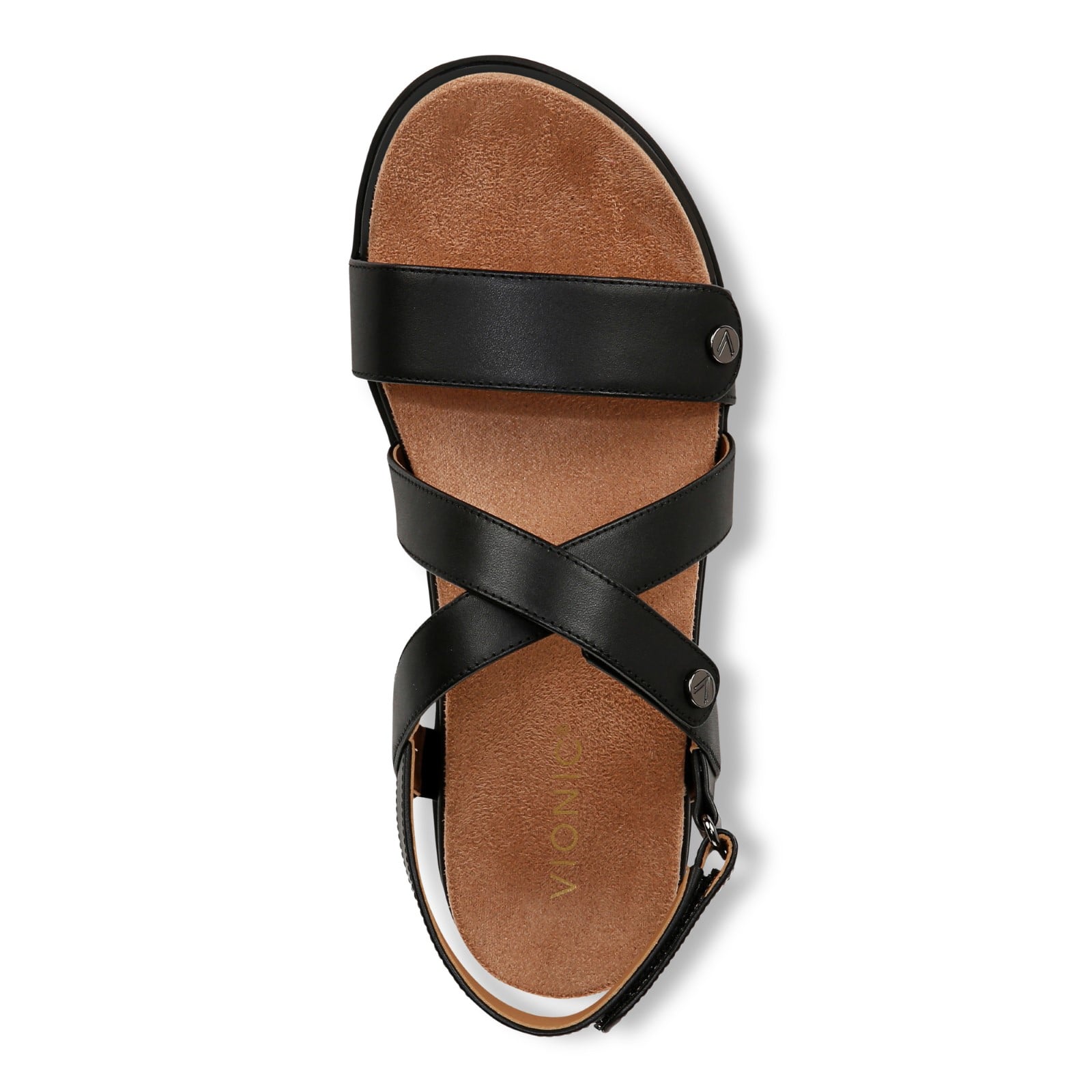 Vionic Cypress Womens Strappy Sandal Sandals - Black Leather - Top
