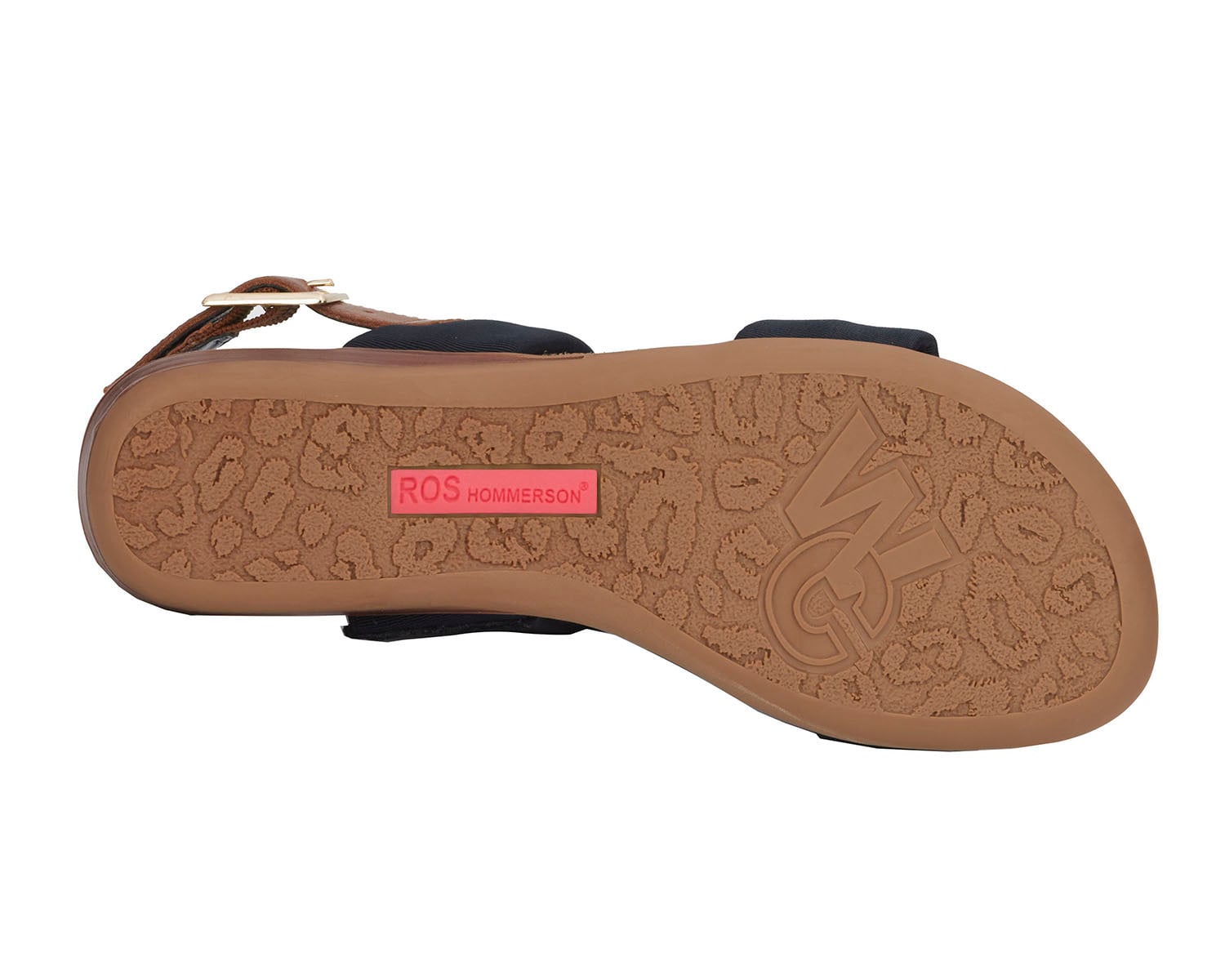Ros Hommerson Cabana Women's Comfort Sandal - Navy Fabric Luggage Atanado Leather - Top View