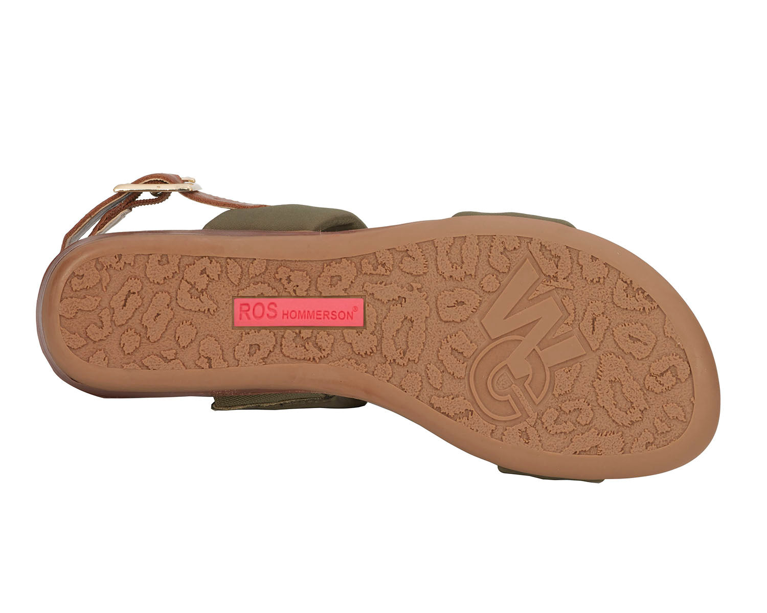 Ros Hommerson Cabana Women's Comfort Sandal - Olive Fabric Luggage Atanado Leather - Top View