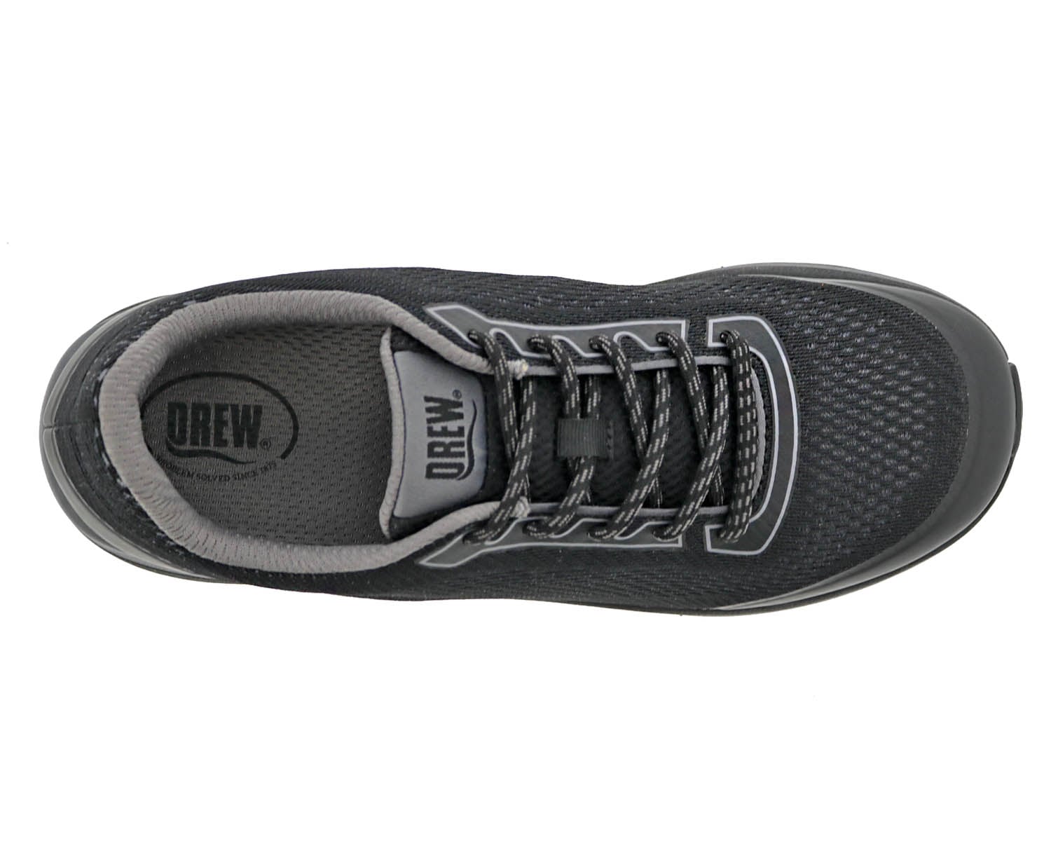 Drew Champ Men's Sneakers - Black Mesh Combo - Top View
