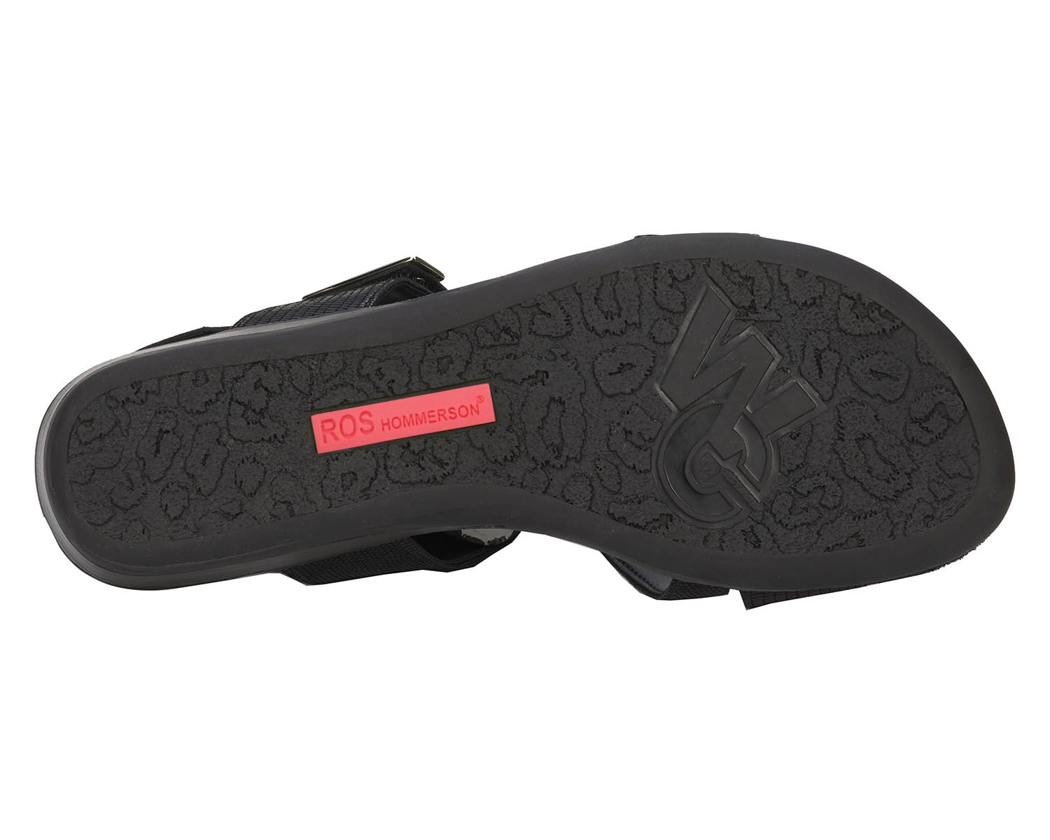 Ros Hommerson Chloe Women's Adjustable Strap Sandal - Black Patent Lizard Print Leather - Top View