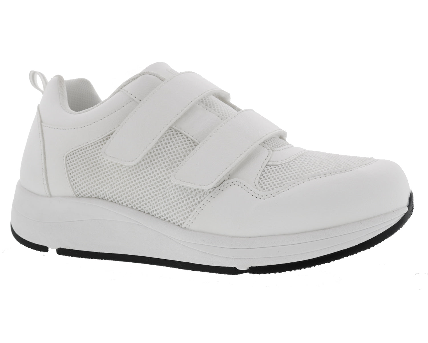 Drew Contest Mens Hook and Loop Slip Resistant Athletic Shoe -  White Combo