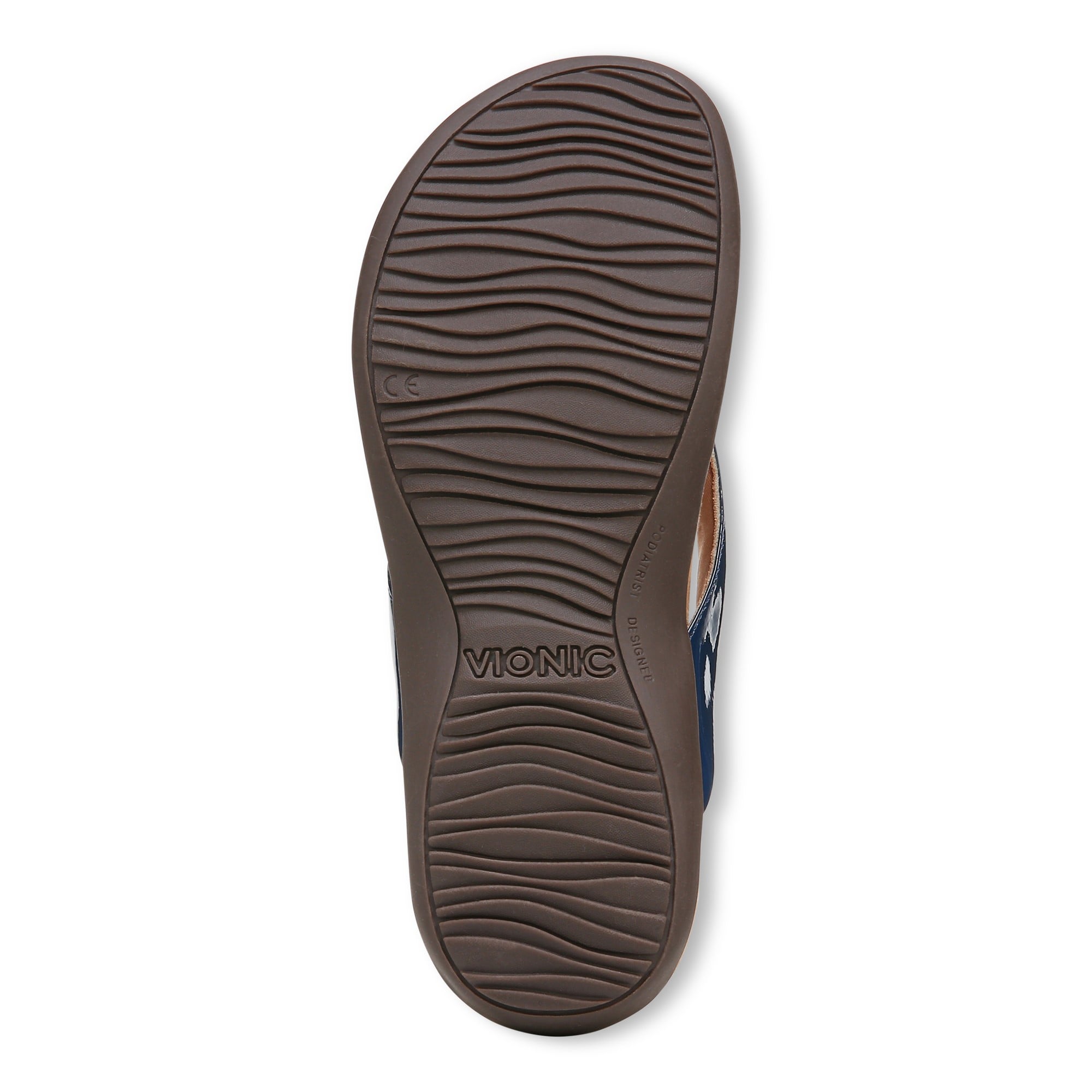 Vionic Davina Women's Supportive Flip Flop Sandal - Dark Blue - Bottom