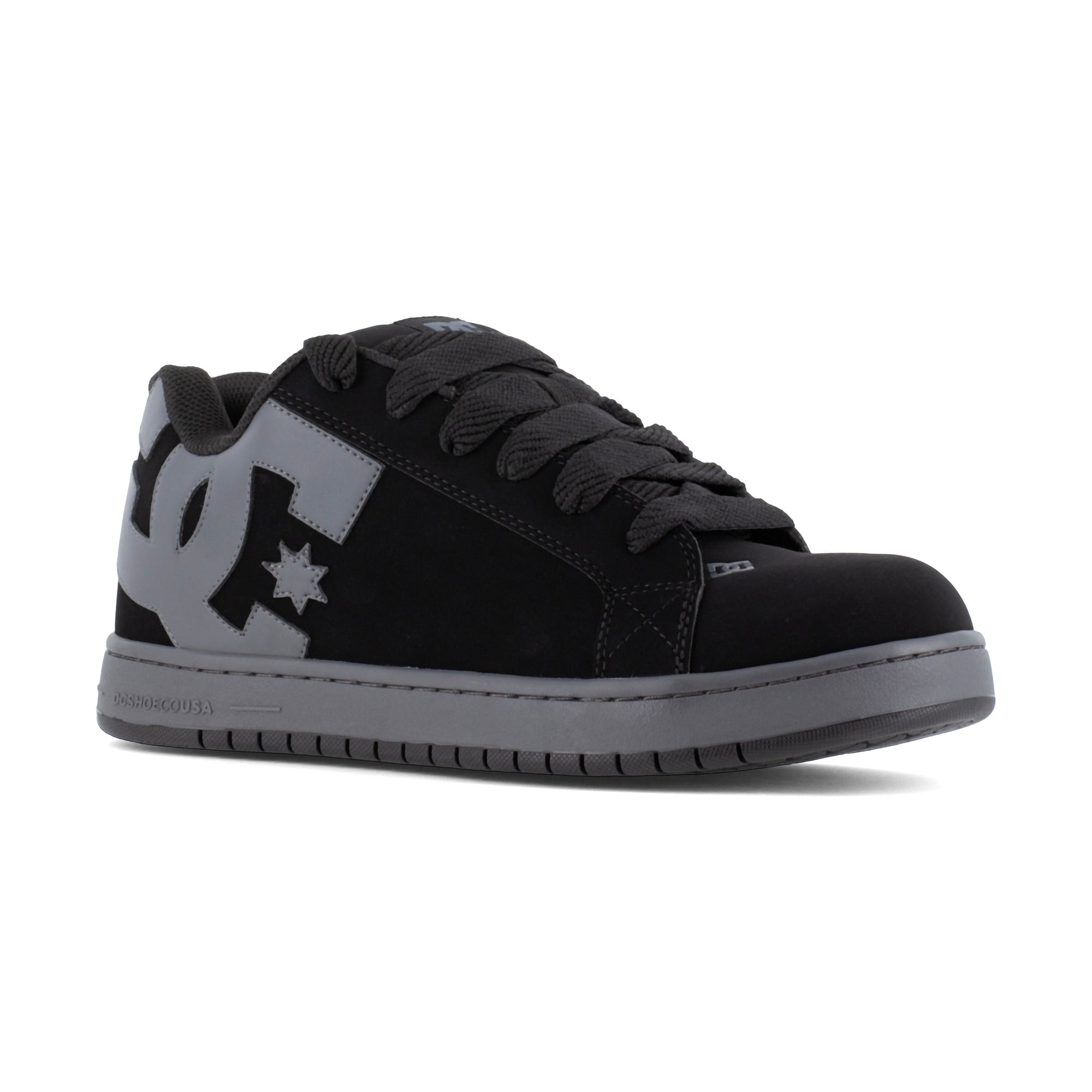 DC Work Crew Court Graffik Work Men's Composite Toe - Men's Work Shoe - Black/Grey - Black/Grey - angle main