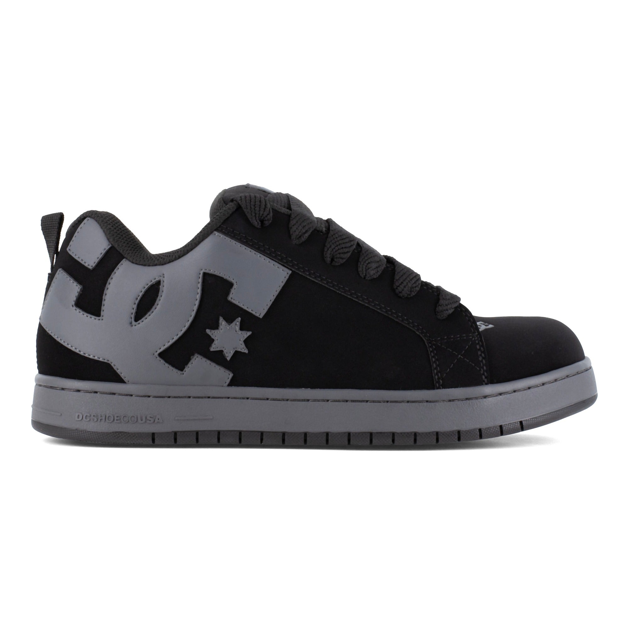 DC Work Crew Court Graffik Work Men's Composite Toe - Men's Work Shoe - Black/Grey - Black/Grey - side view