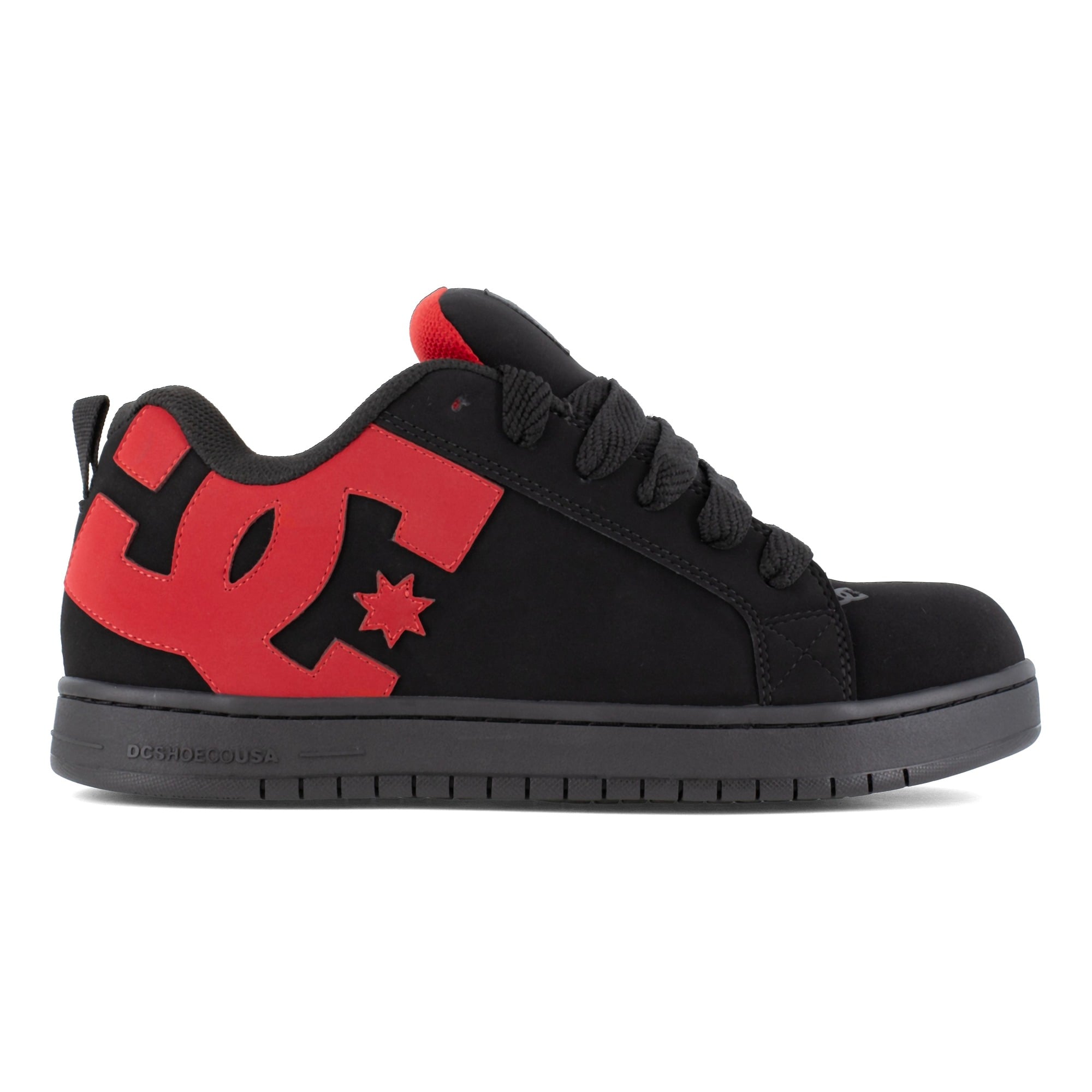 DC Work Crew Court Graffik Work Men's Composite Toe Work Shoe - Black/Red - Black/Red - side view