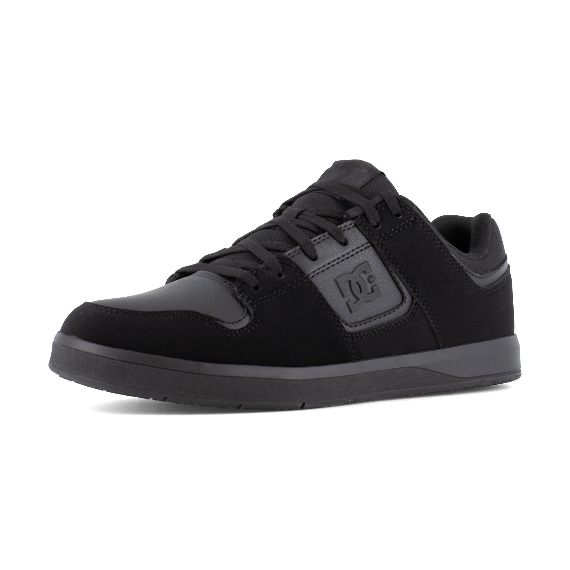 DC Work Crew Cure Work Men's Soft Toe Slip-Resistant Work Shoe - Black - Black - Angle other shoe