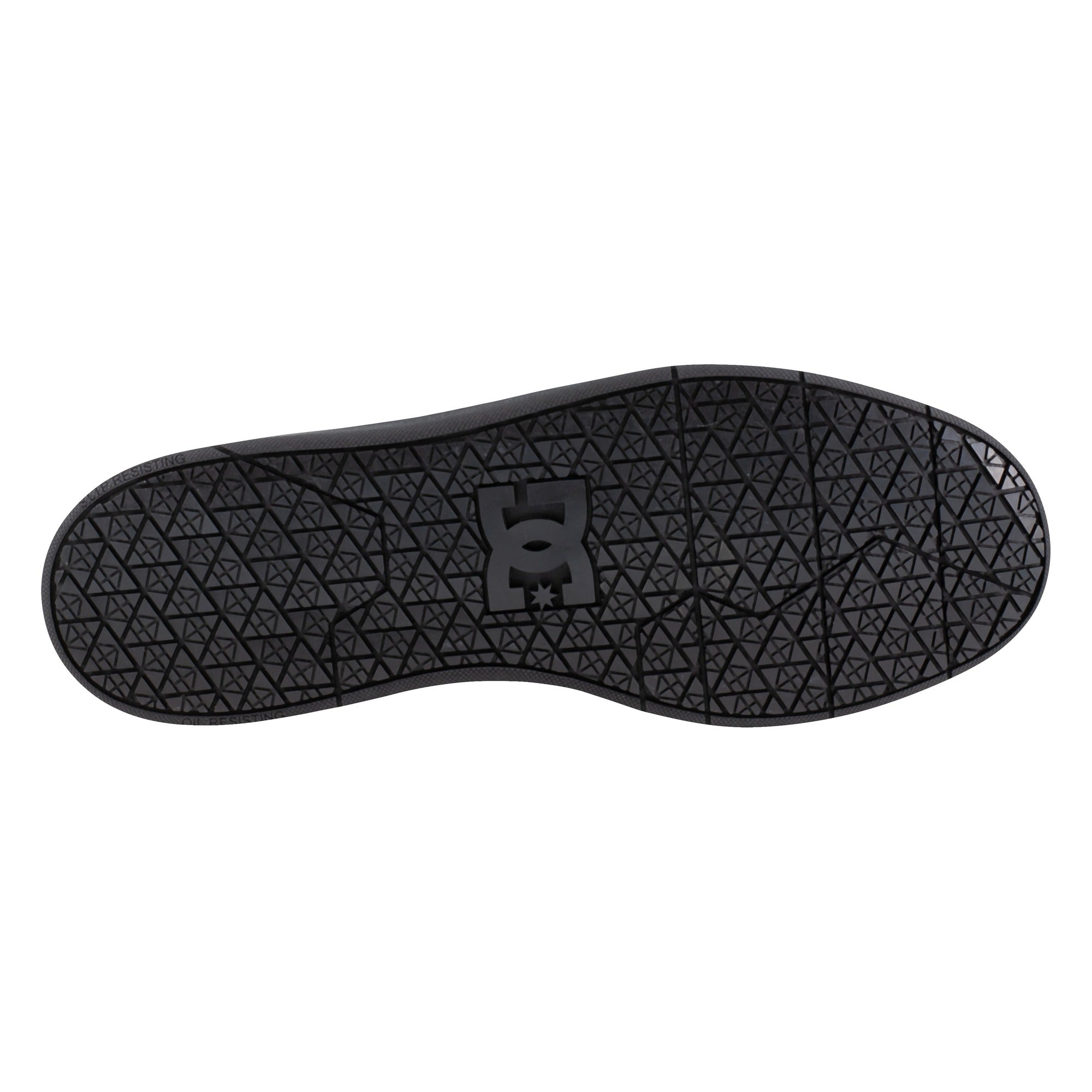 DC Work Crew Cure Work Men's Soft Toe Slip-Resistant Work Shoe - Black - Black - bottom view