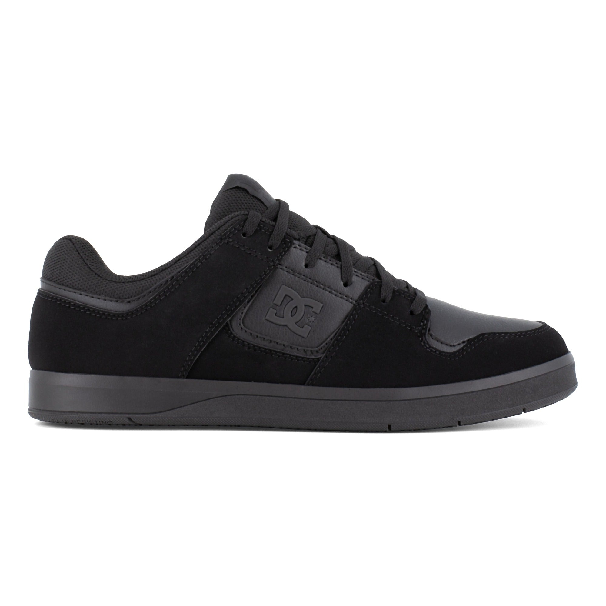 DC Work Crew Cure Work Men's Soft Toe Slip-Resistant Work Shoe - Black - Black - side view