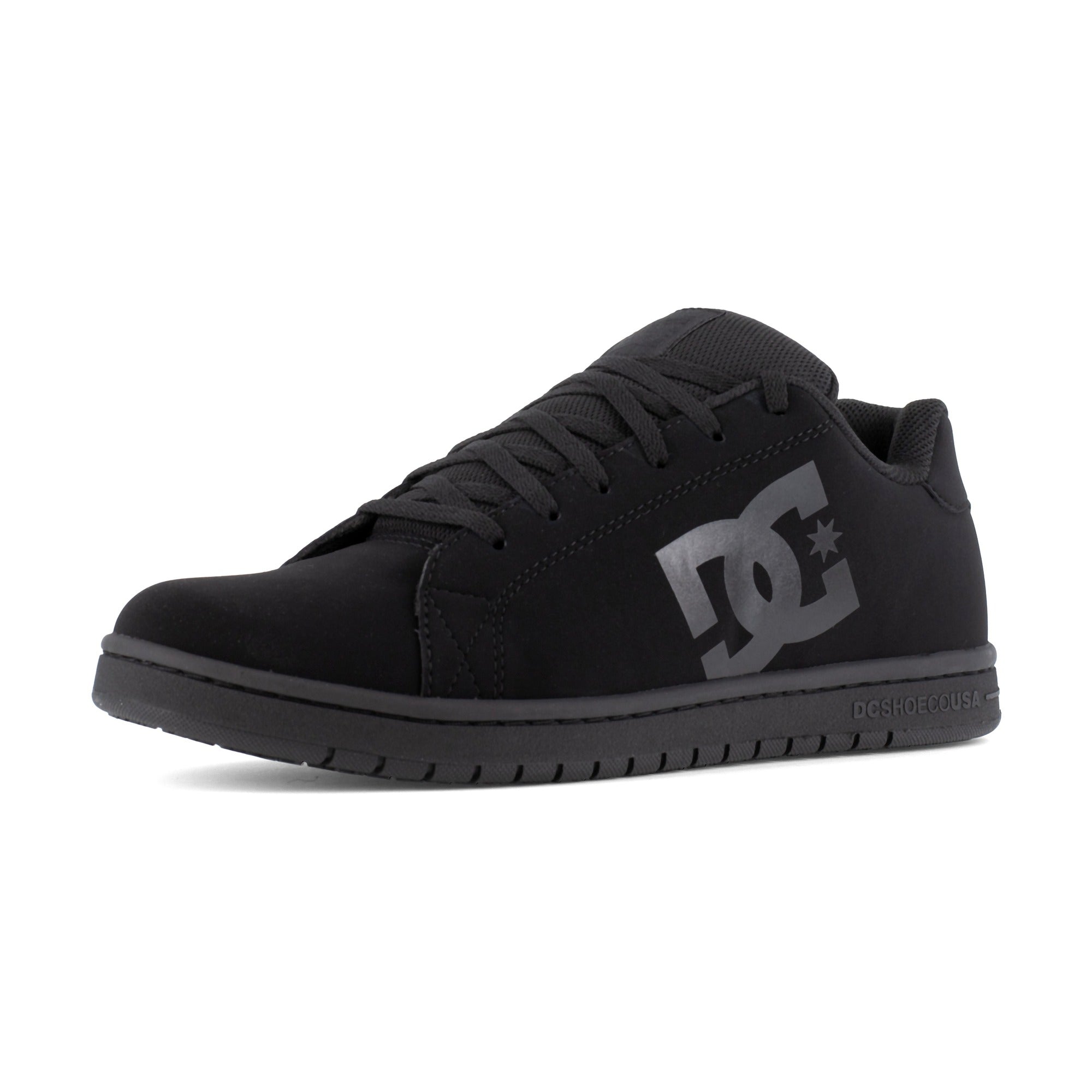 DC Work Crew Gaveler Men's Soft Toe Slip-Resistant Work Shoe - Black - Black - Angle other shoe