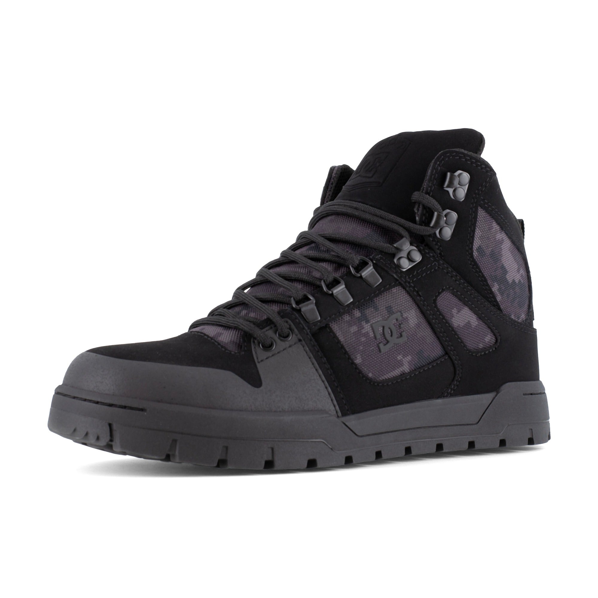 DC Work Crew Pure Work Men's Composite Toe - Waterproof Work High-Top - Black Camo Men's Work Shoe - Black Camo - Angle other shoe
