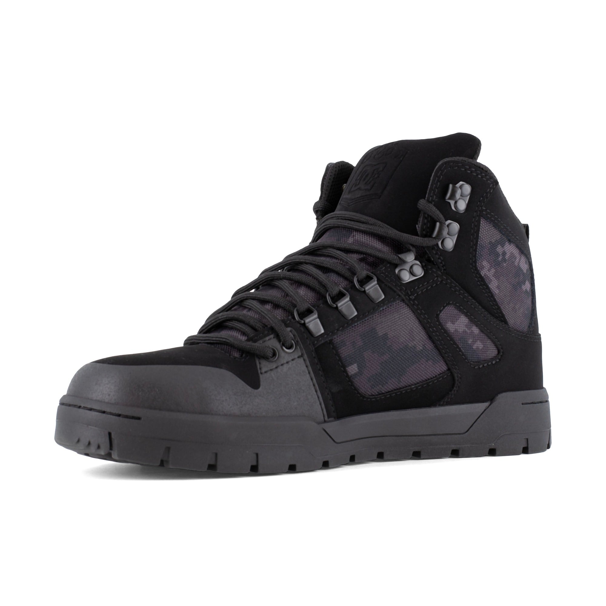 DC Work Crew Pure Work Men's Composite Toe - Waterproof Work High-Top - Black Camo Men's Work Shoe - Black Camo - angle2