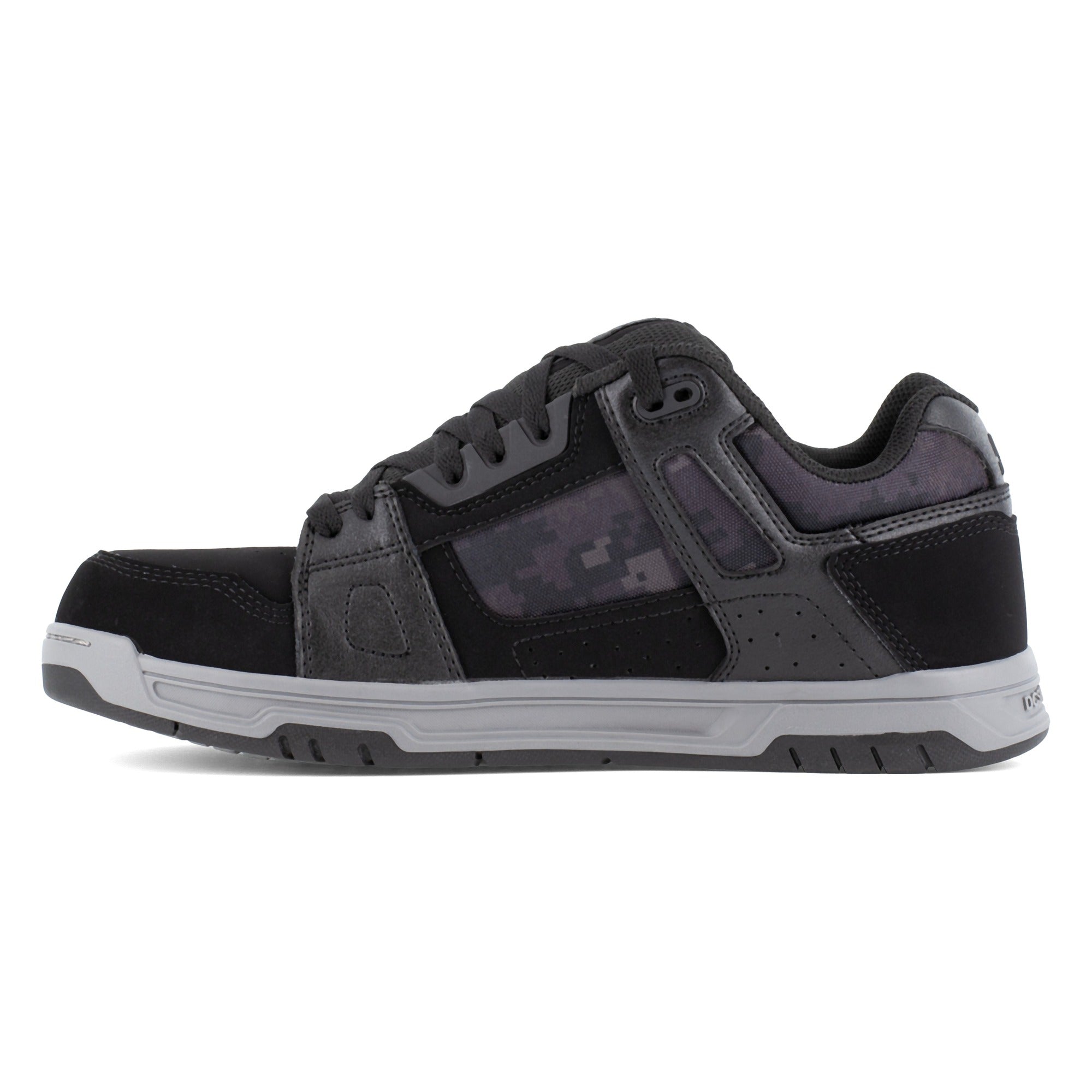 DC Work Crew Stag Work Men's Composite Toe Work Shoe - Black/Gray - Black/Gray - side view 2
