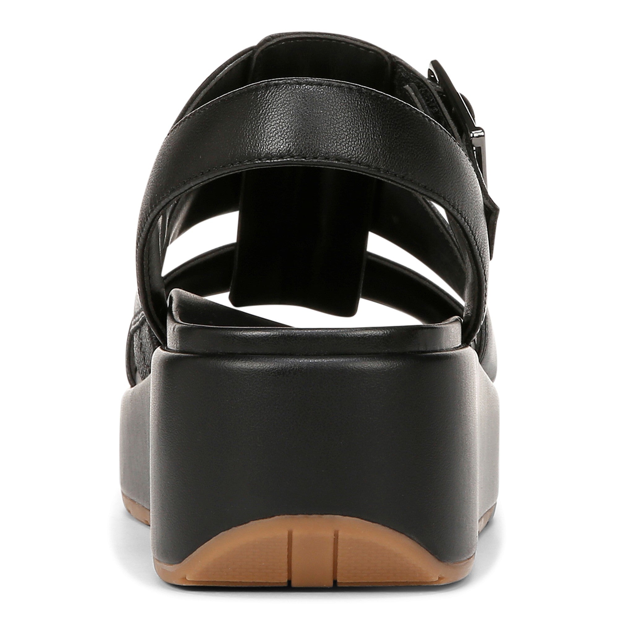Vionic Delano Women's Platform Wedge Comfort Sandal - Black - Back