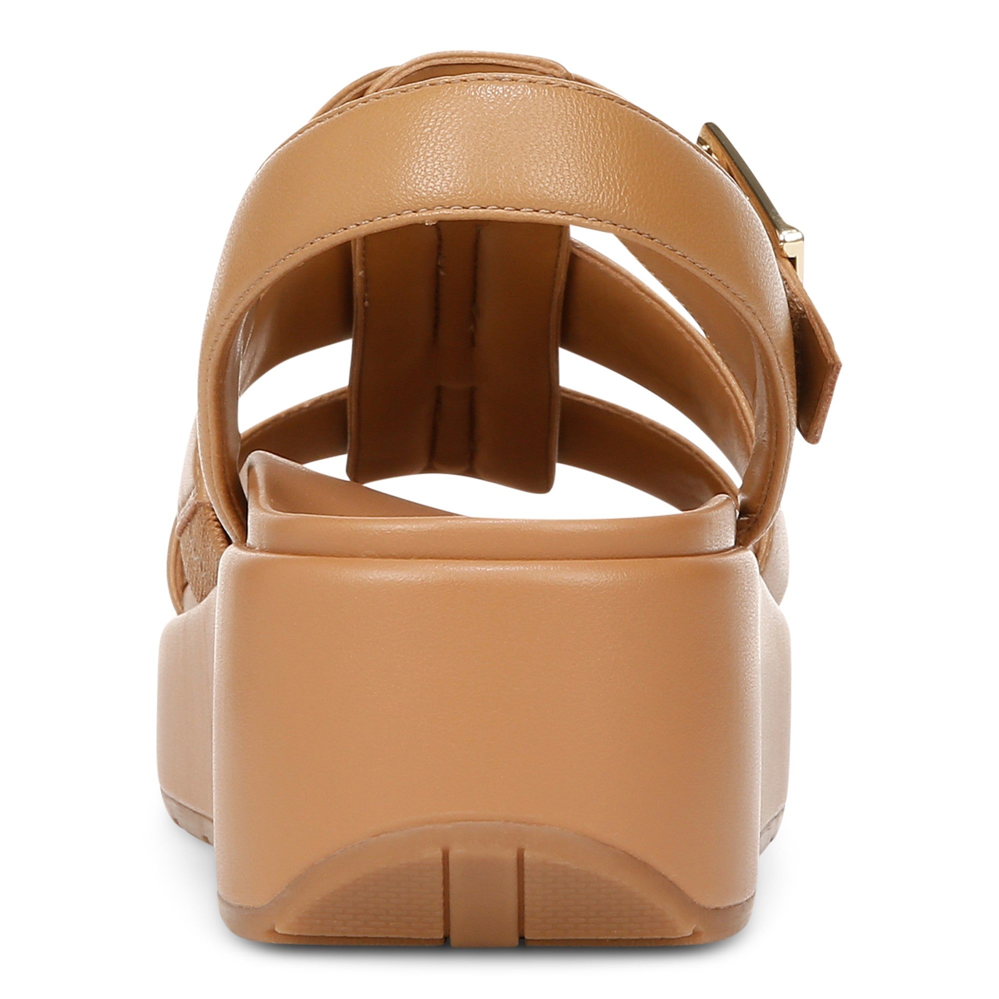 Vionic Delano Women's Platform Wedge Comfort Sandal - Camel - Back