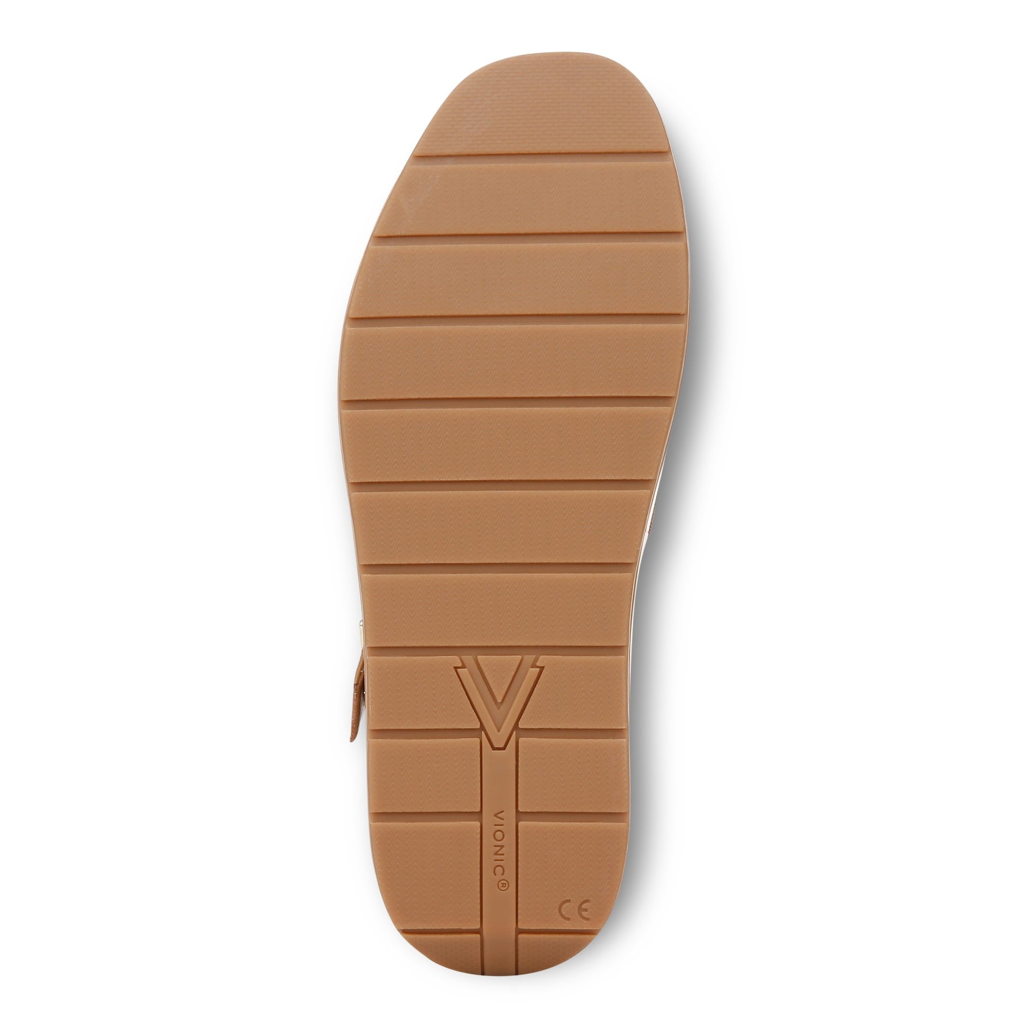 Vionic Delano Women's Platform Wedge Comfort Sandal - Camel - Bottom