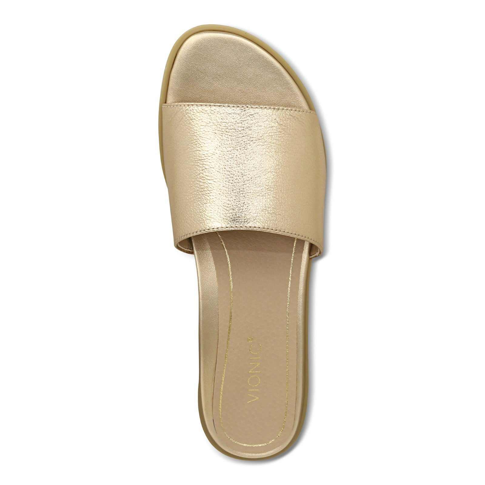 Vionic Demi Women's Heeled Slide Sandal - Gold - Top