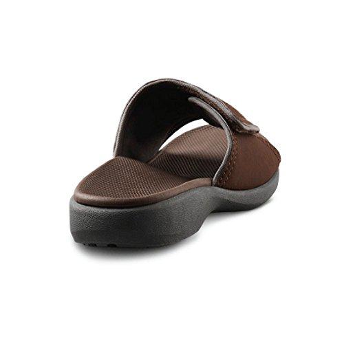 Dr. Comfort Connor Men\'s Supportive Slide Sandals - Chocolate