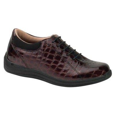 Drew Tulip - Women's Lace Oxford Shoe - Brown Croc
