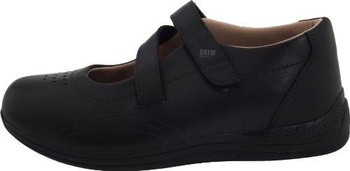Drew Orchid - Women's Criss Cross Velcro Strap Shoe - Black Calf