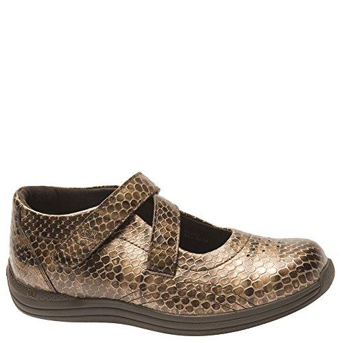 Drew Orchid - Women's Criss Cross Velcro Strap Shoe - Bronze Print