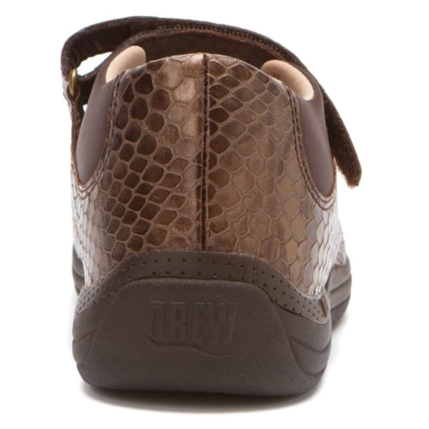 Drew Rose - Women's Mary Jane Velcro Strap Shoe - Bronze/Print