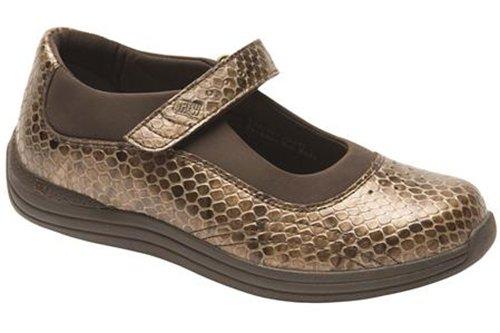 Drew Rose - Women's Mary Jane Velcro Strap Shoe - Bronze Print
