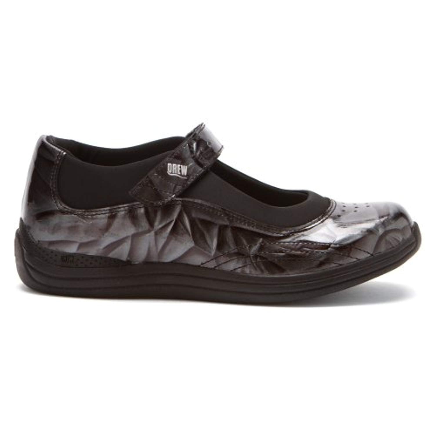 Drew Rose - Women's Mary Jane Velcro Strap Shoe - Grey/Marble