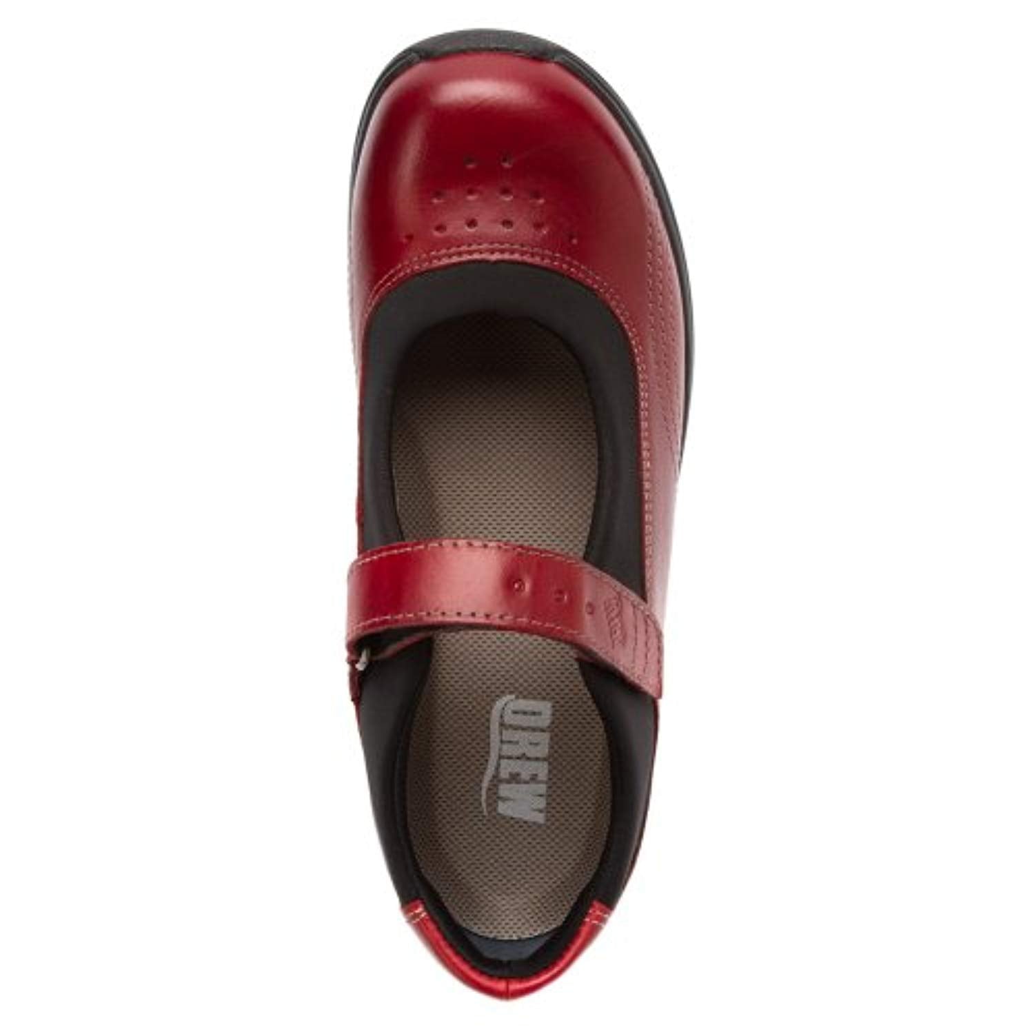 Drew Rose - Women's Mary Jane Velcro Strap Shoe - Red