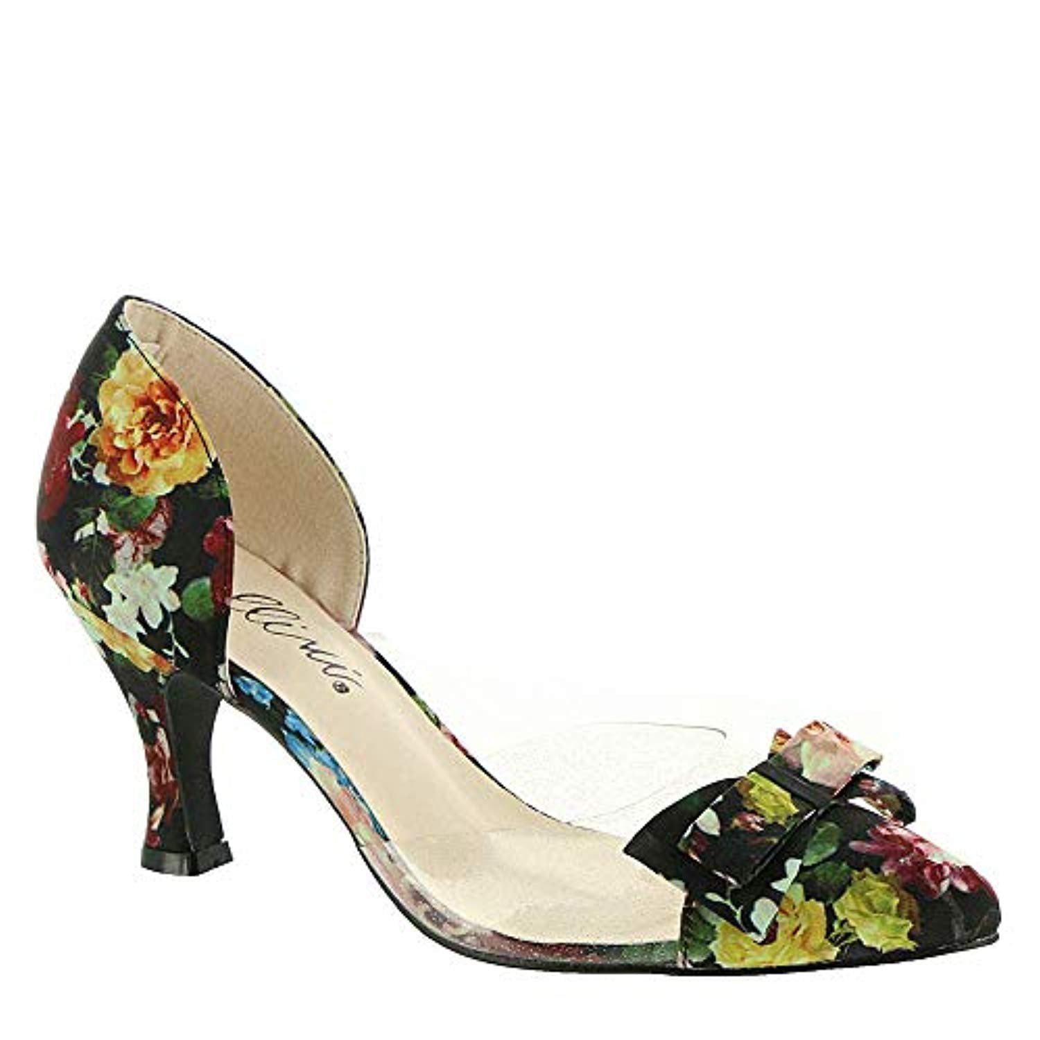 Blk Floral Lucite