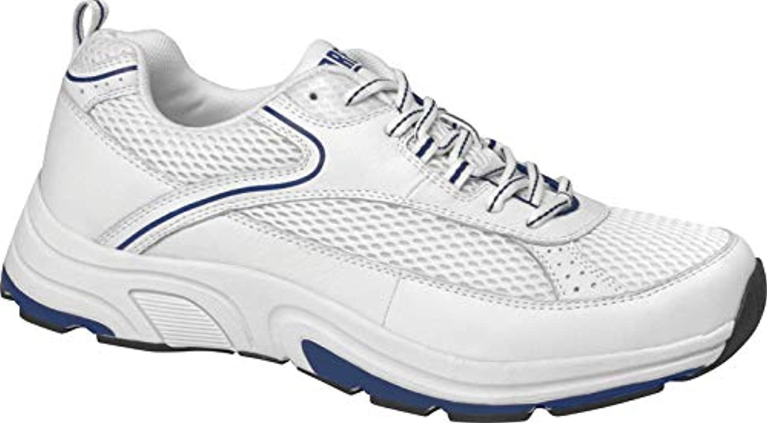 Drew Aaron - Men's Athletic Lace Oxford Shoe - Wht/Blue Cmb