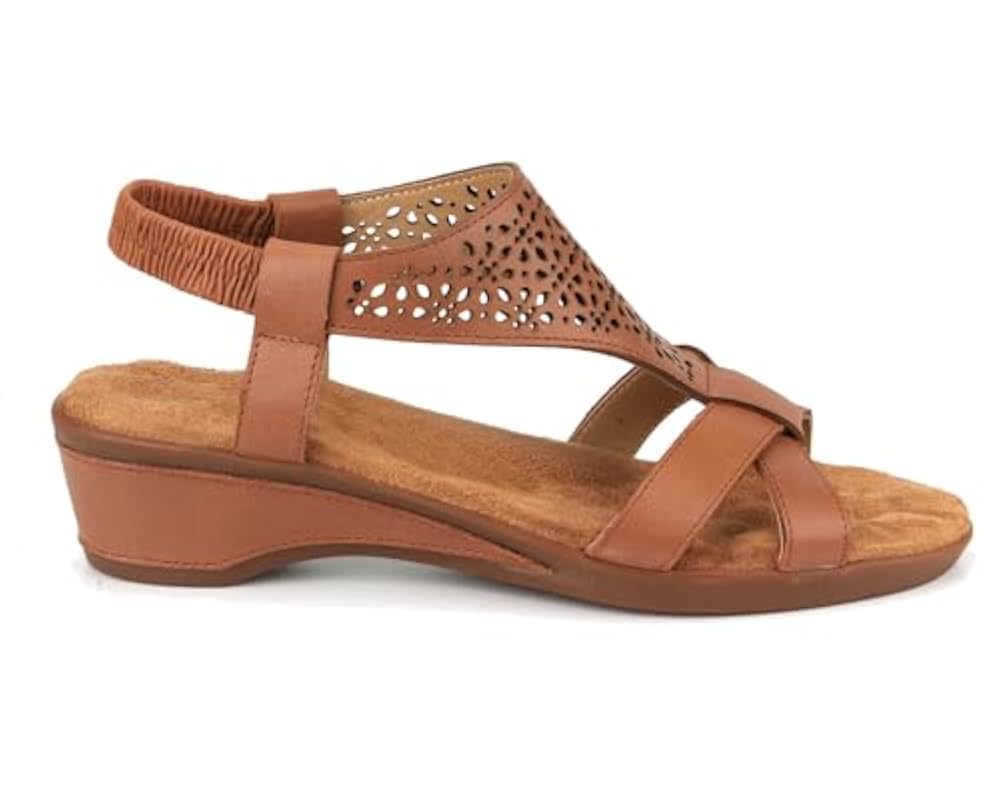 Ros Hommerson Kitsy Women's Wedge Sandal - Luggage Leather