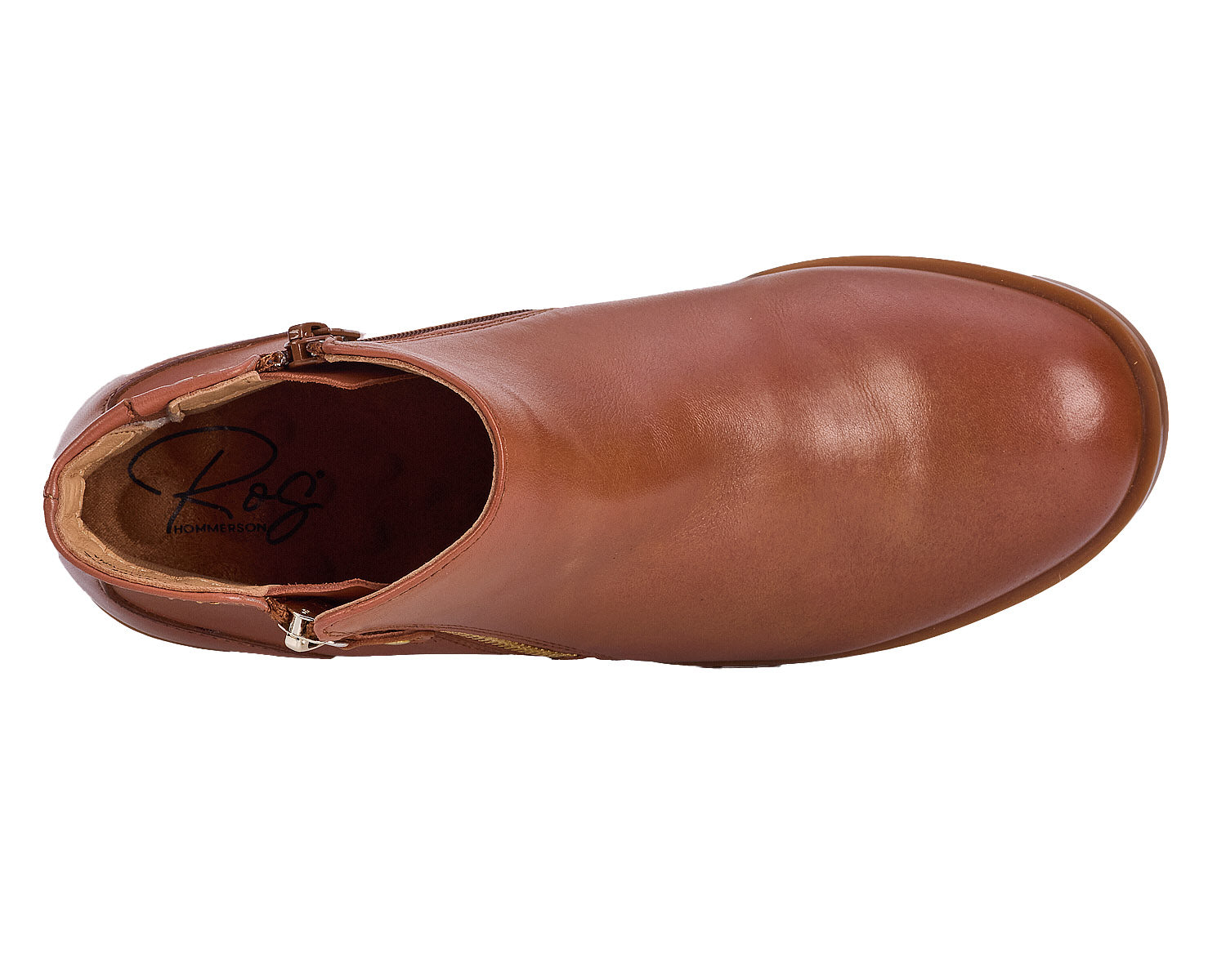 Ros Hommerson Dixon Women's Bootie - Luggage Napa Leather - Sole View