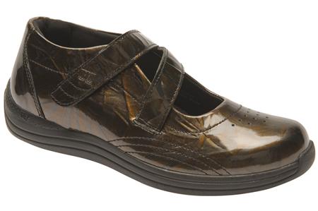Drew Orchid - Women's Criss Cross Velcro Strap Shoe - Antq Cppr Mrbl