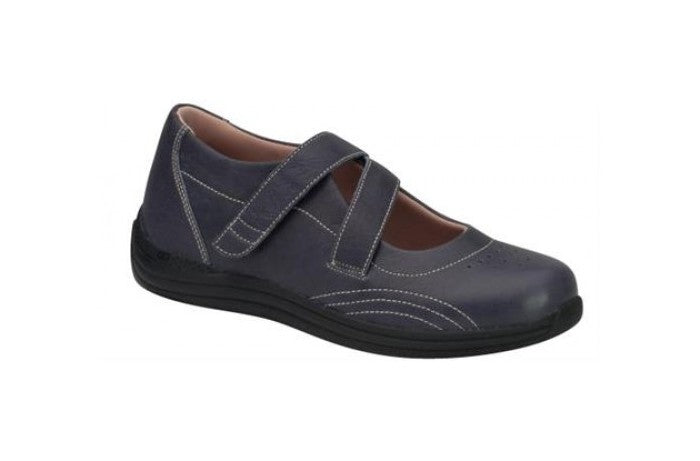 Drew Orchid - Women's Criss Cross Velcro Strap Shoe - Blue Denim